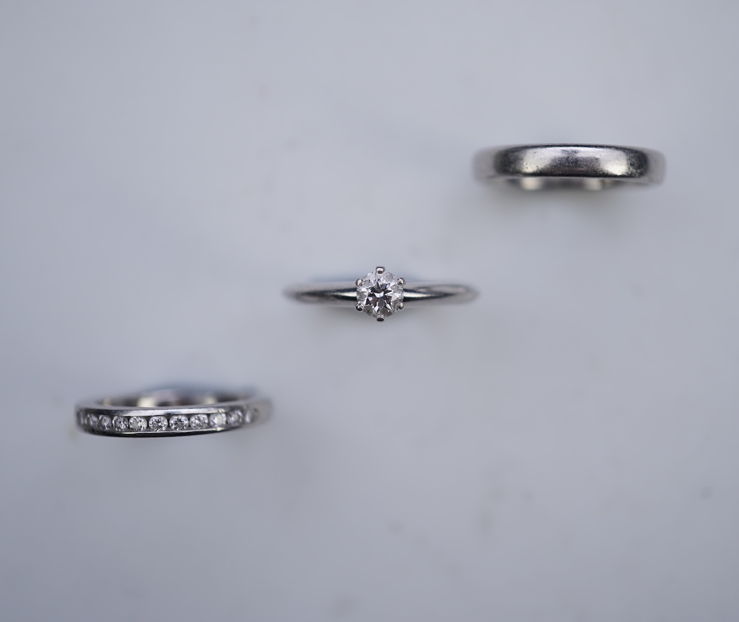 Tiffany & Co., a diamond engagement, eternity and wedding ring set